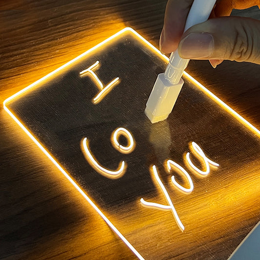 Creative Note Board Creative Led Night Light USB Message Board Holiday Light With Pen Gift For Children Girlfriend Decoration Night Lamp FT